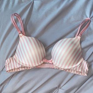 Victoria secret signature stripes push up bra